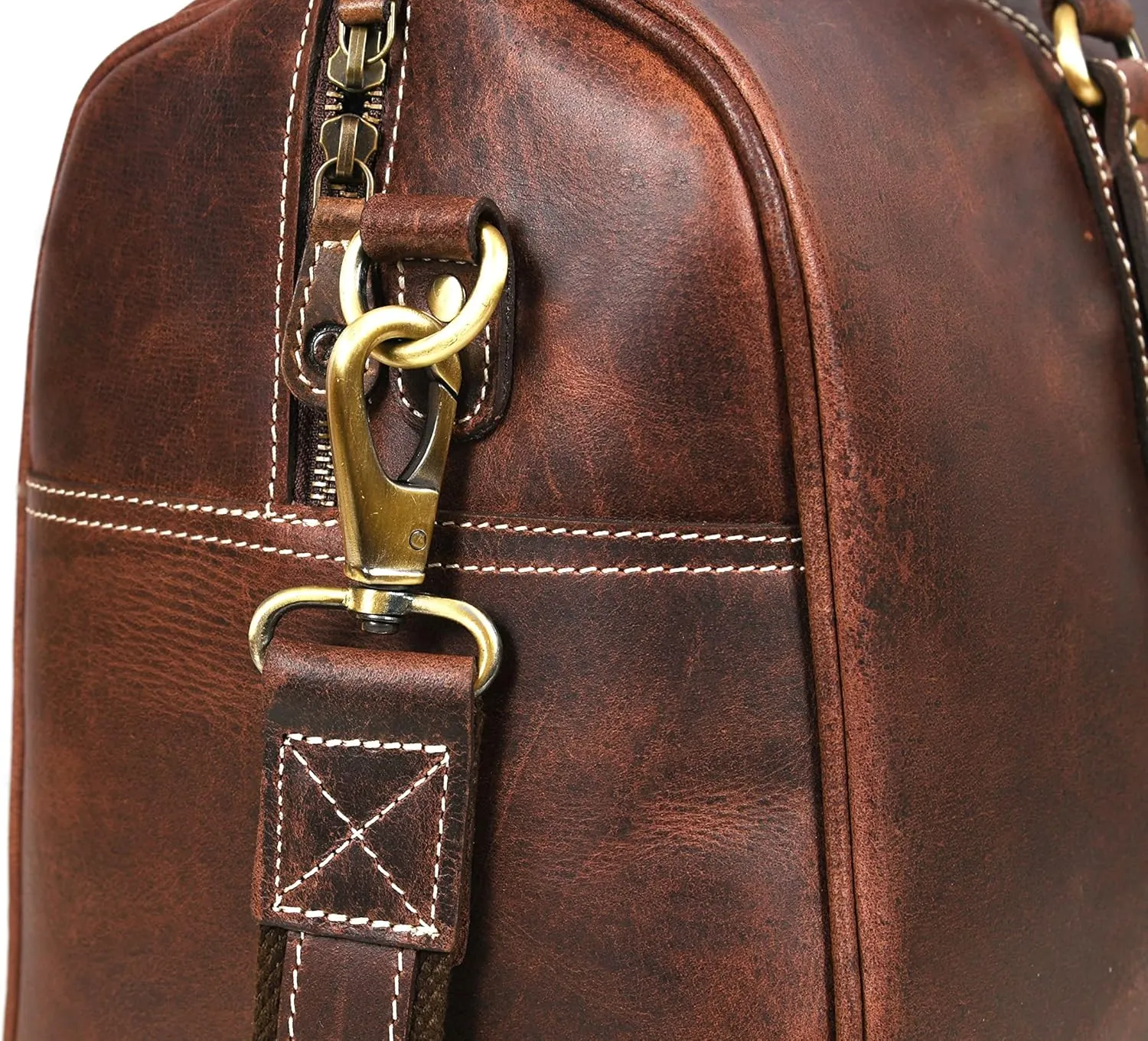 Leather Travel Duffel Bag | Gym Sports Bag Airplane Luggage Carry-On Bag | Gift for Father's Day by Aaron Leather Goods