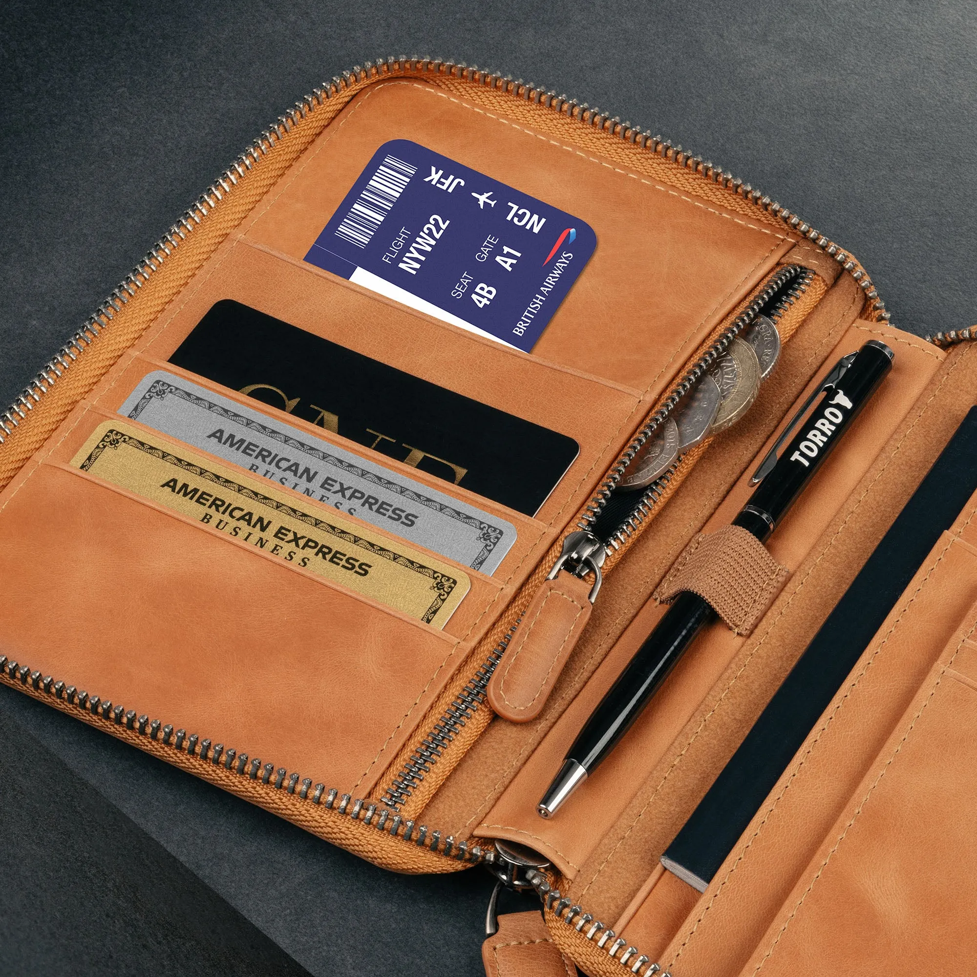 Leather Travel Wallet / Organizer