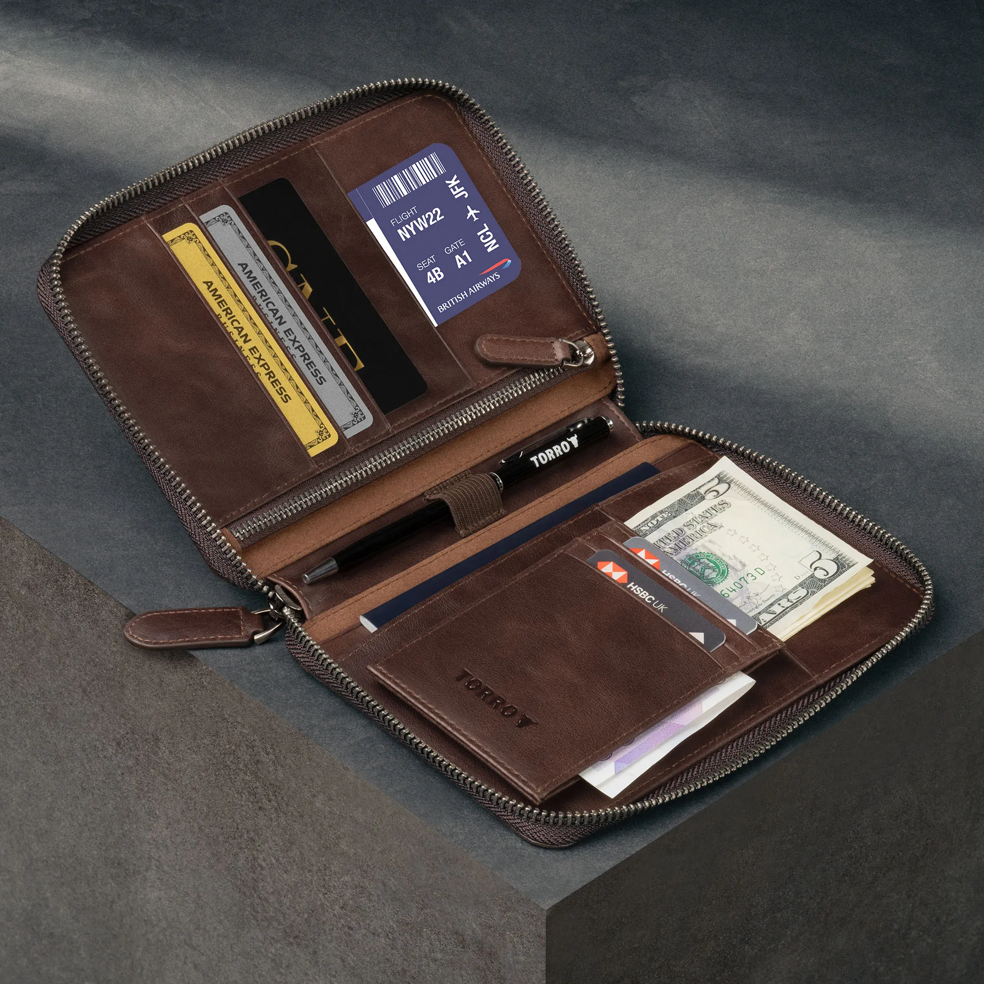 Leather Travel Wallet / Organizer