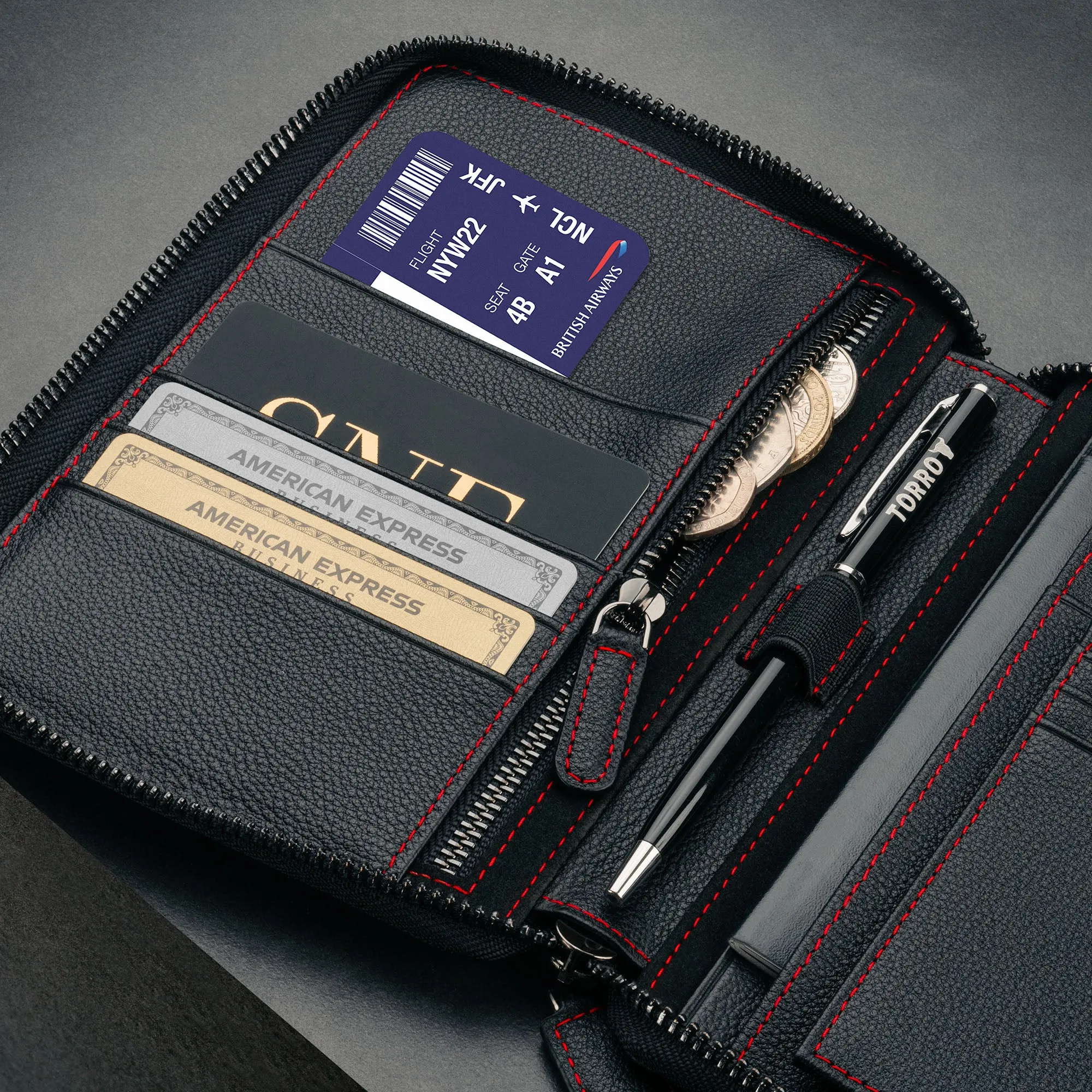 Leather Travel Wallet / Organizer