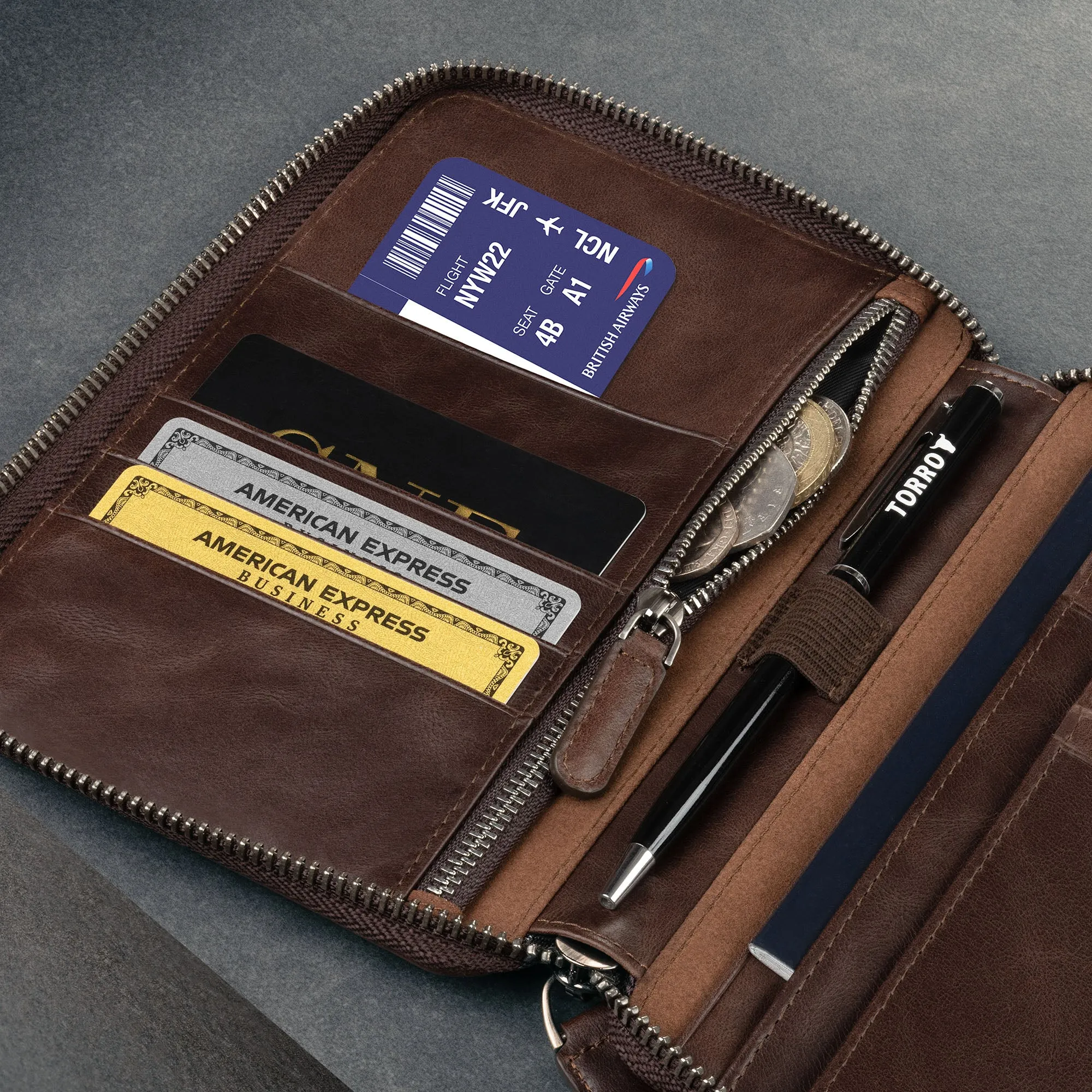 Leather Travel Wallet / Organizer