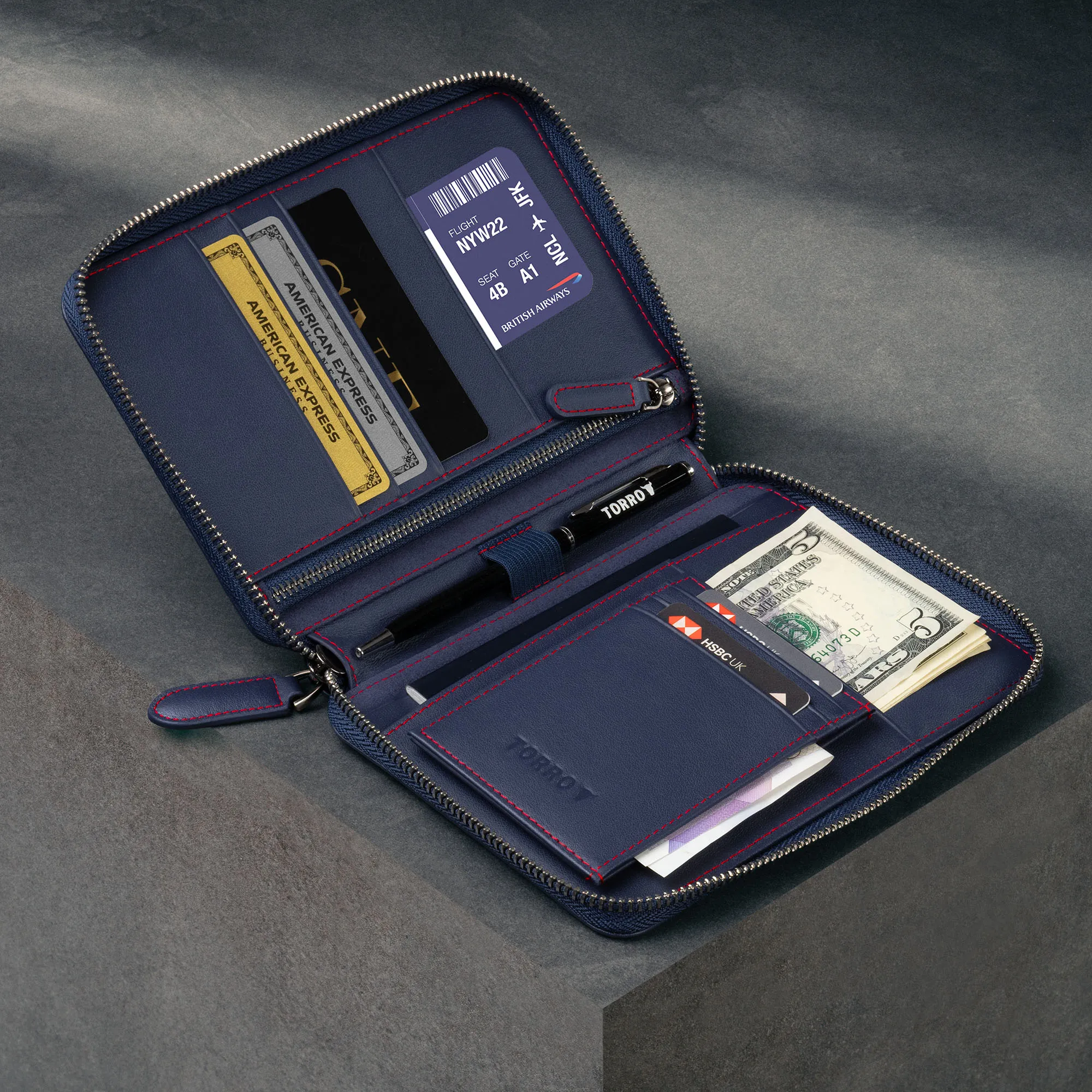 Leather Travel Wallet / Organizer