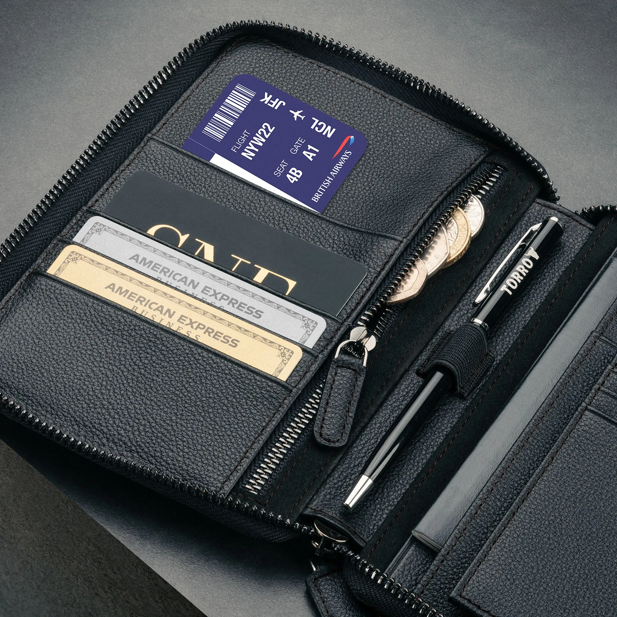 Leather Travel Wallet / Organizer