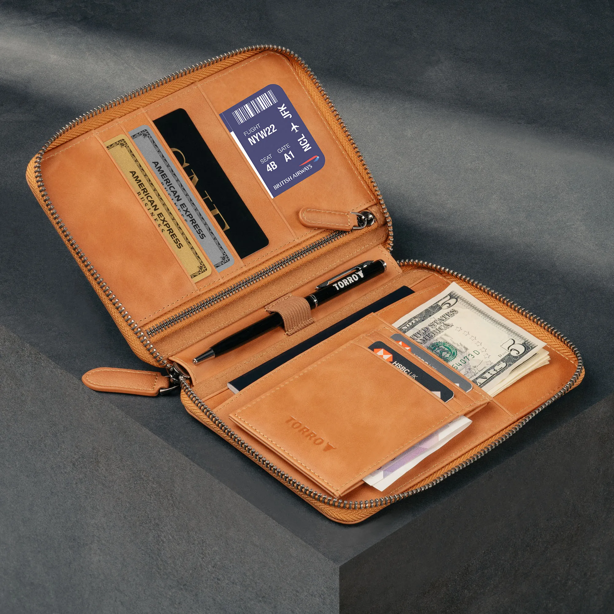 Leather Travel Wallet / Organizer
