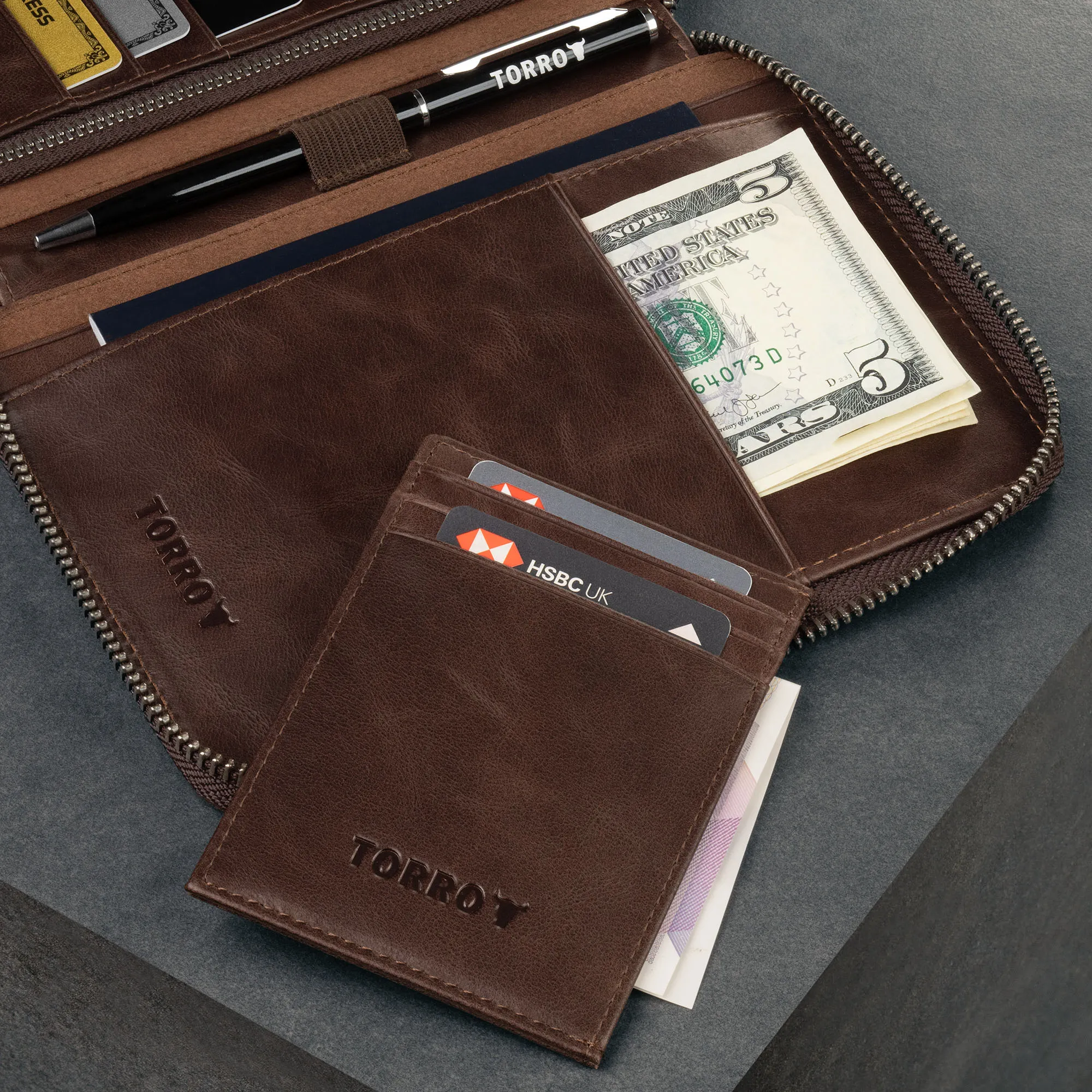 Leather Travel Wallet / Organizer