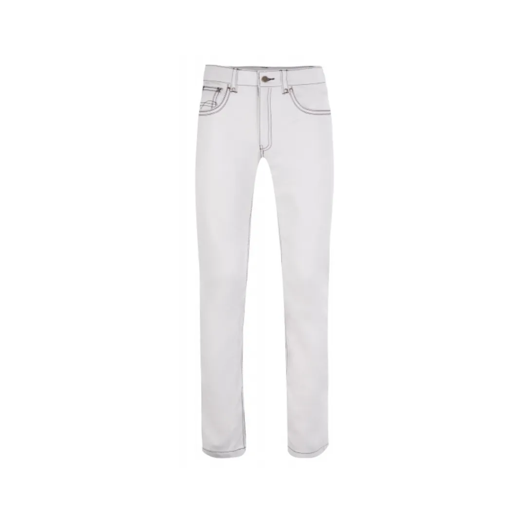 Leather White Trouser Black Seems