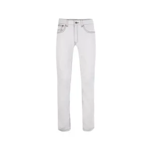 Leather White Trouser Black Seems