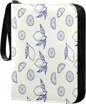 Lemons Card Binder 4 Pockets, 400 Pockets Trading Card Binder Removable Card Albums Card Holder for Games, Sports, Football, Baseball Cards