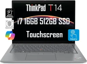 Lenovo ThinkPad T14 Gen 4 Business Laptop (14" FHD  Touchscreen, Intel 10-Core i7-1355U, 16GB DDR5, 512GB SSD), Backlit, Fingerprint, 3-Year Warranty, 1080p Webcam, Wi-Fi 6E, Win 11 Pro w/ AI Copilot
