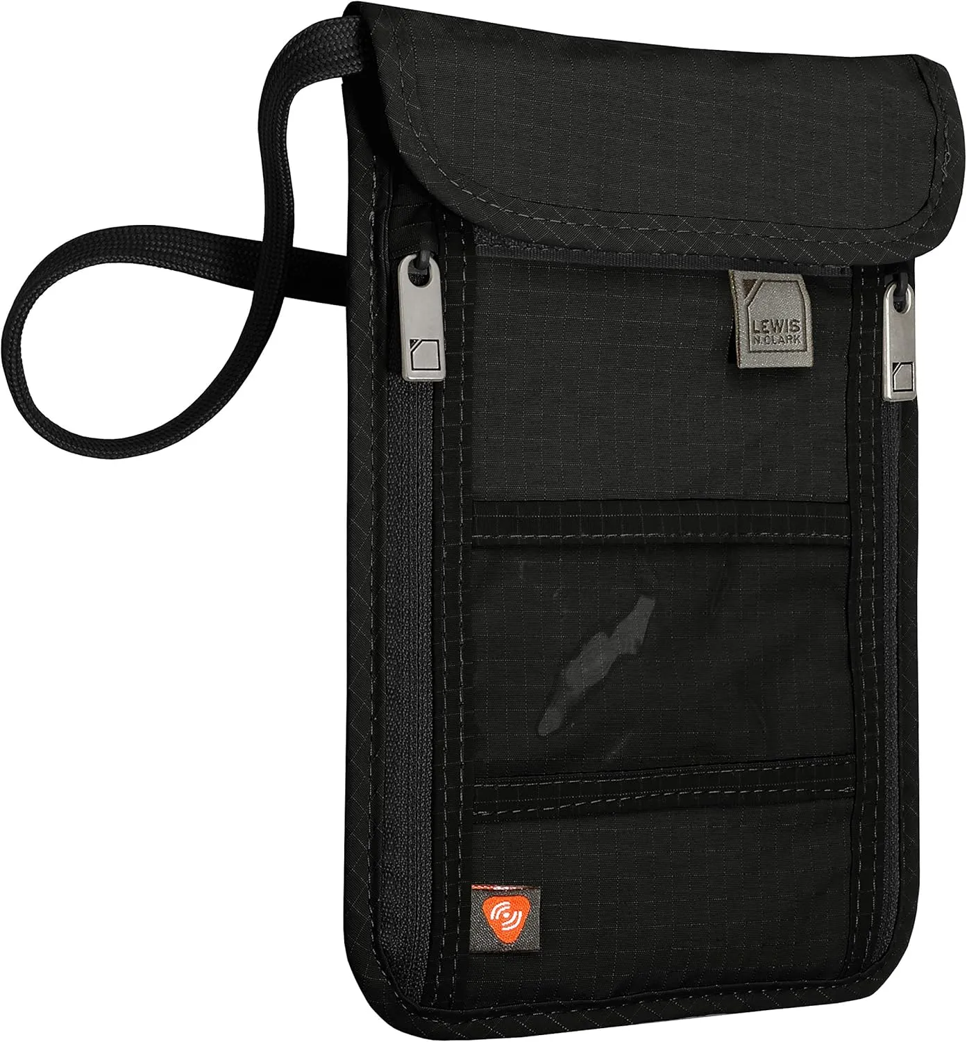 Lewis N. Clark RFID Blocking Stash Neck Wallet, Travel Pouch   Passport Holder for Women & Men, Black, One Size