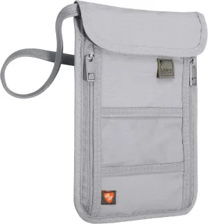 Lewis N. Clark RFID Blocking Stash Neck Wallet, Travel Pouch   Passport Holder for Women & Men, Gray, One Size