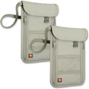 Lewis N. Clark RFID Blocking Stash Neck Wallet, Travel Pouch   Passport Holder for Women & Men, Tan/Tan, One Size