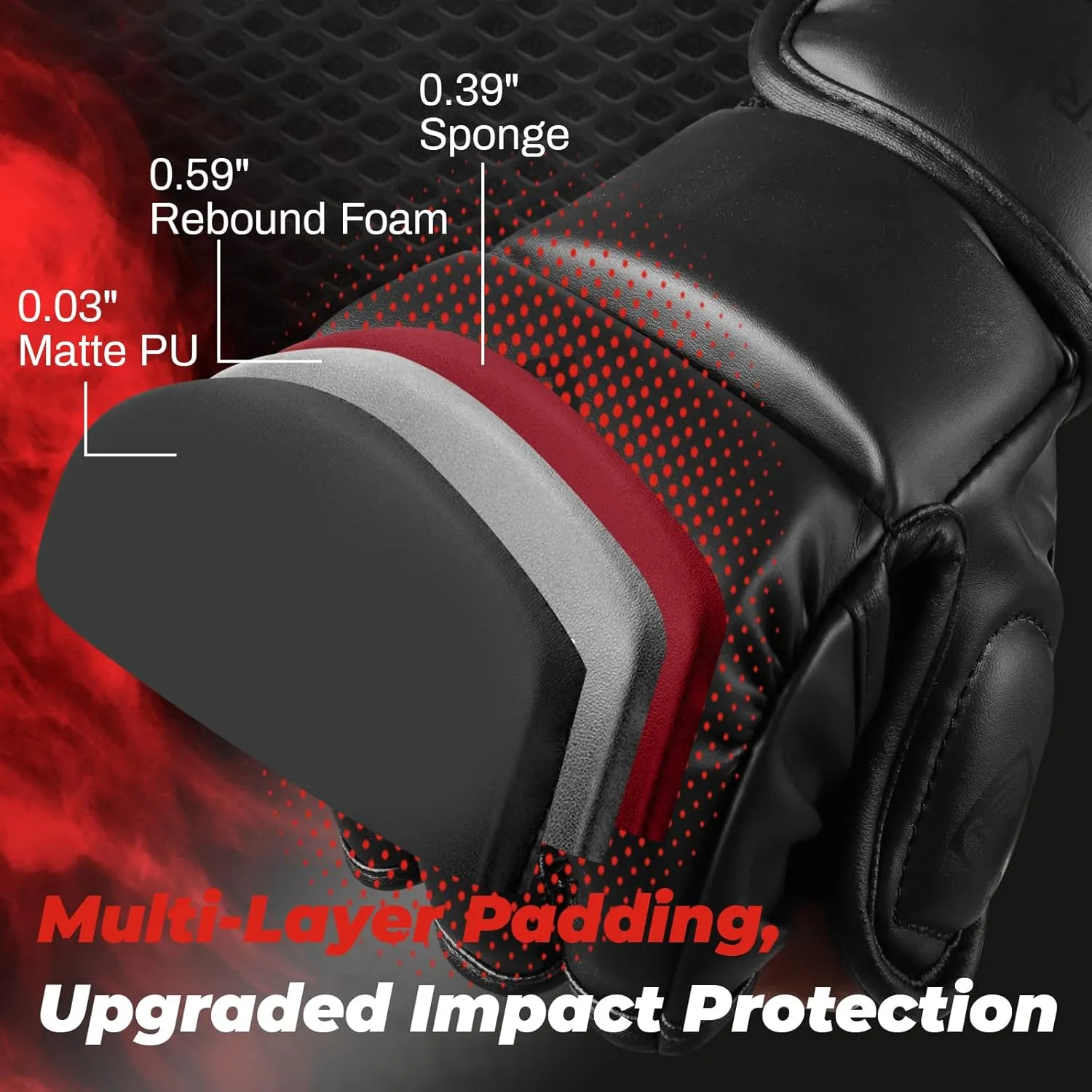 LIBERLUPUS MMA Gloves for Men– Open Palm Training Gloves for Grappling, Kickboxing, Muay Thai, Light Sparring, Youth Self-Defense, Heavy Bag Workouts – Durable Synthetic Leather with Wrist Support