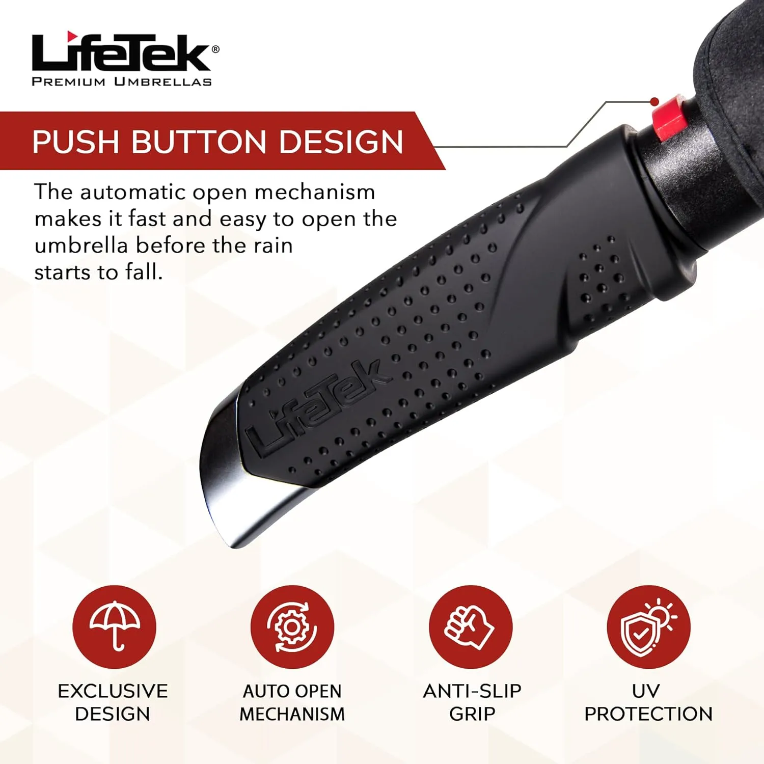 LifeTek Windproof Travel Umbrella, Automatic Open Close, Compact for Rain and Sun, Fits in Purse or Backpack, Strong Lightweight Durable Frame, UV Protection, Small and Portable