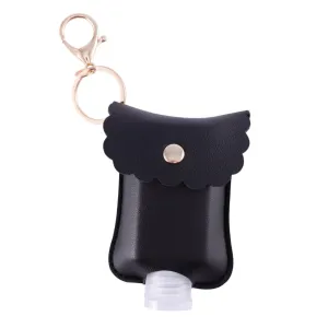 LIFKOME Refillable Travel Bottles with Leather Keychain Holder Empty Containers for Easy Portability and Storage Accessory for Keys Bags and Purses