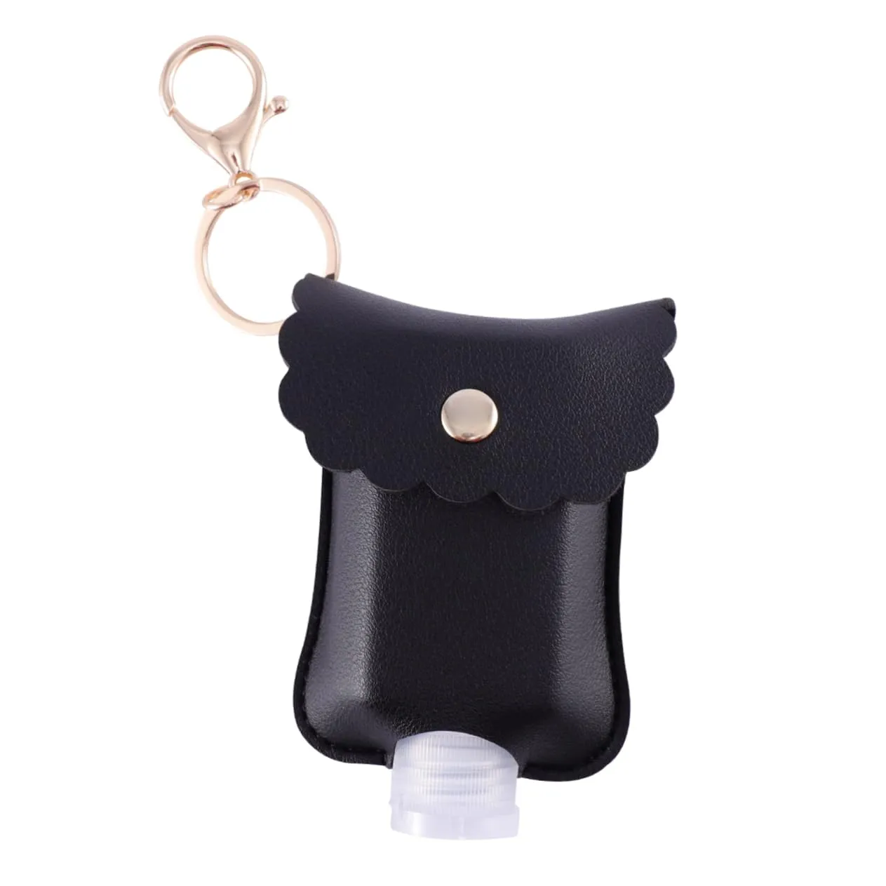 LIFKOME Refillable Travel Bottles with Leather Keychain Holder Empty Containers for Easy Portability and Storage Accessory for Keys Bags and Purses