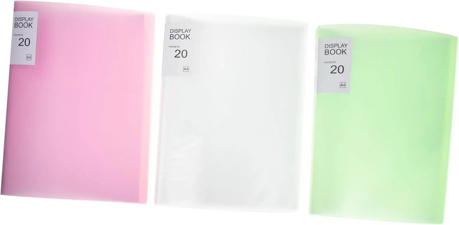 Lightweight 3pcs Folder Set A4 File Pockets Portable Document Binder for School Office and Business