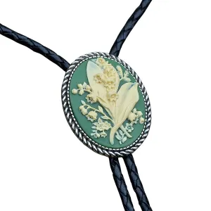 Lily of the Valley Floral Bolo Tie