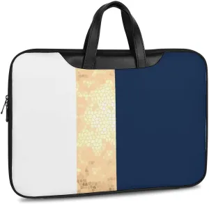 Lines Navy Blue And Yellow Handheld Single Shoulder Crossbody Laptop Bag Unisex