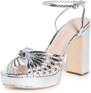 Loeffler Randall Women's Rivka Leather Knot Platform Sandals