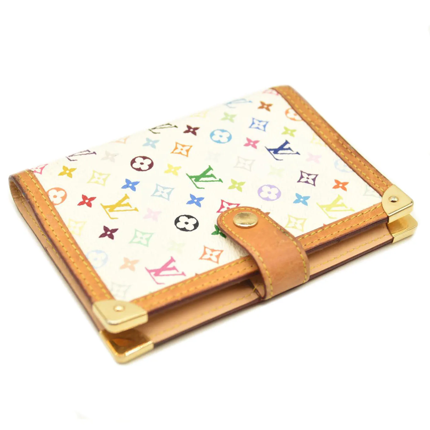 Louis Vuitton  Monogram Muakami Small Ring Agenda Cover White with Pen CA0035