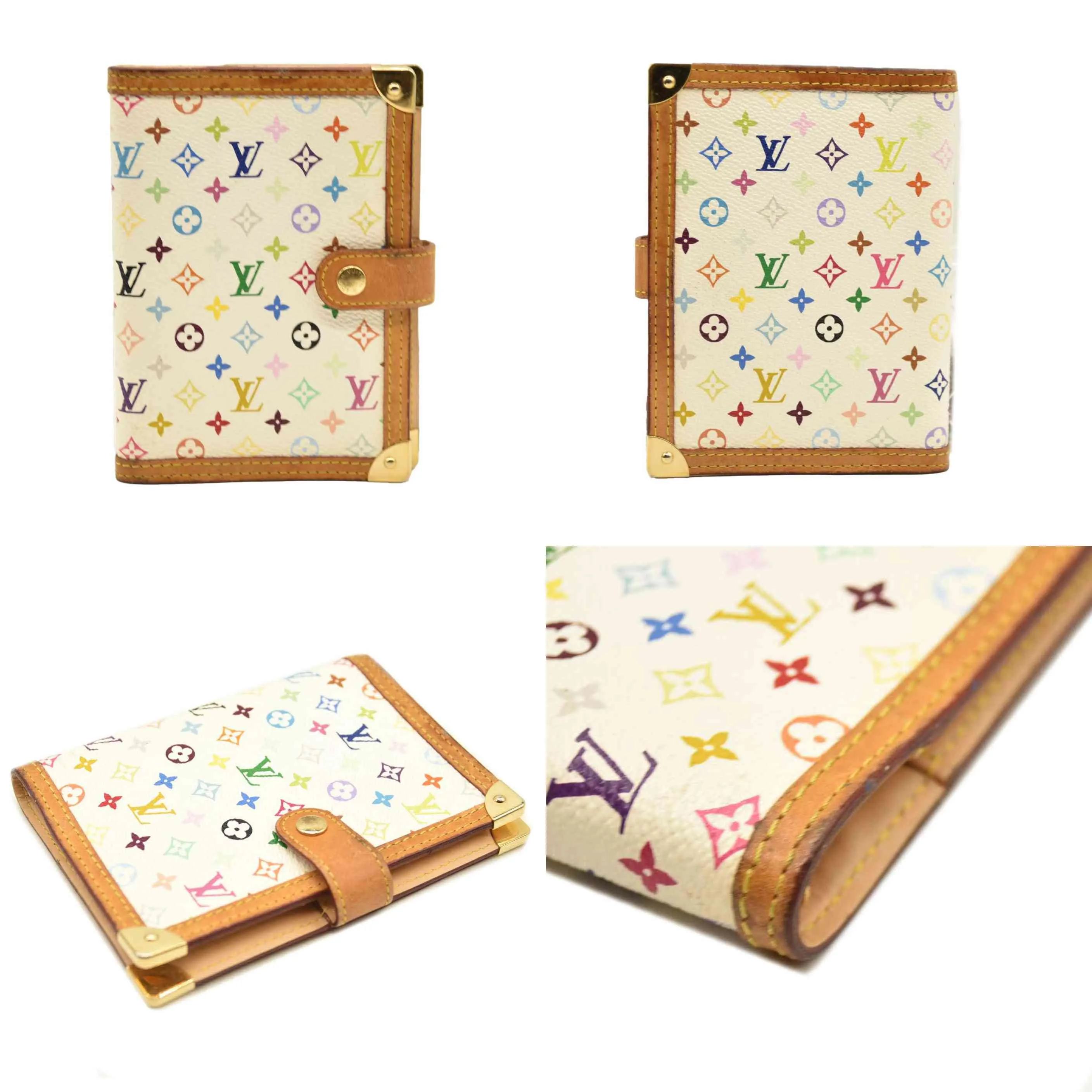 Louis Vuitton  Monogram Muakami Small Ring Agenda Cover White with Pen CA0035