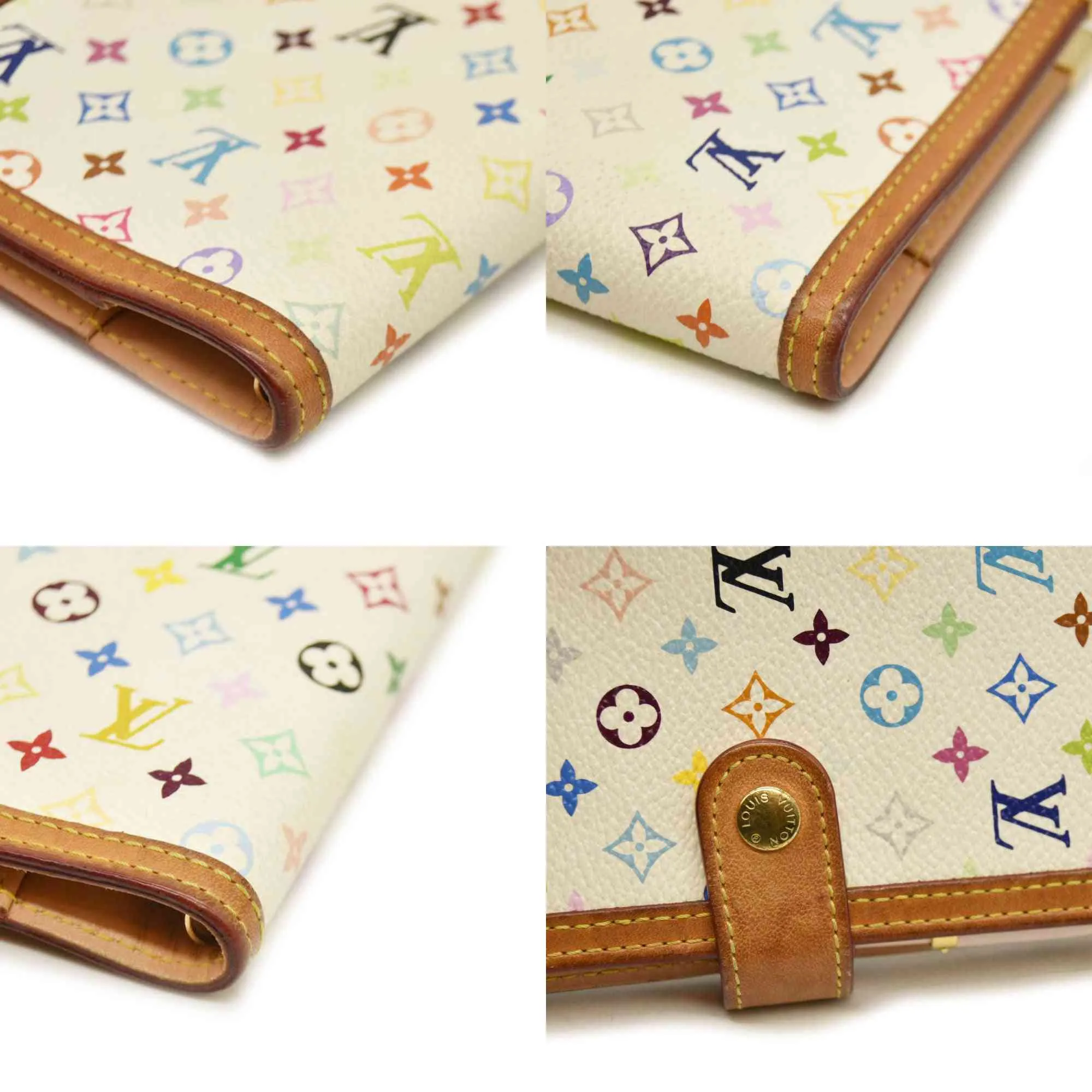 Louis Vuitton  Monogram Muakami Small Ring Agenda Cover White with Pen  CA0036