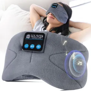 LOVE EYE Sleep Headphones Bluetooth 5.4 Sleeping Eye Mask Wireless Music Earphones with HD Speakers for Side Sleepers Total Blackout Cotton Mask for Travel, Home, Office, Unique Gifts