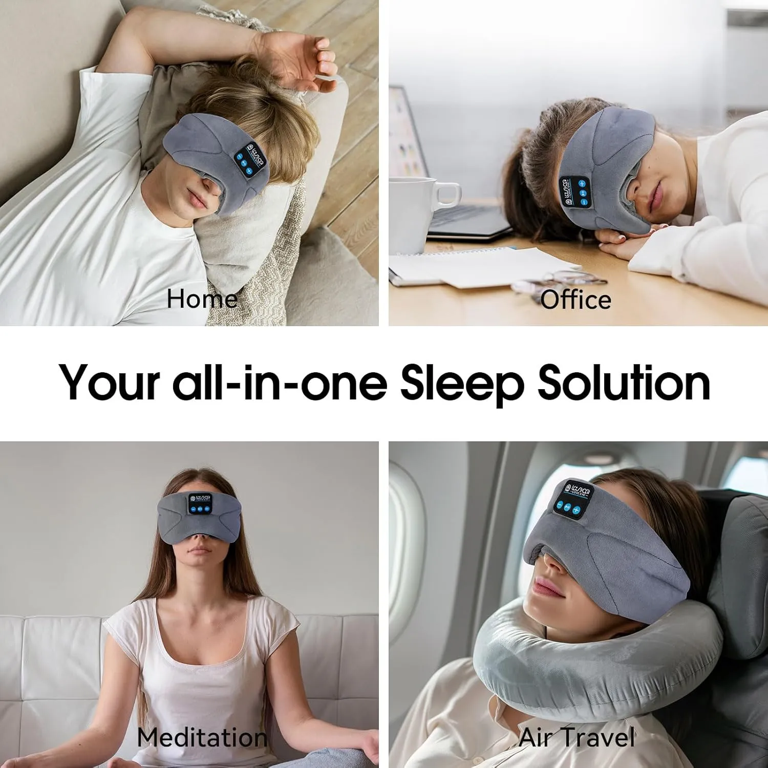 LOVE EYE Sleep Headphones Bluetooth 5.4 Sleeping Eye Mask Wireless Music Earphones with HD Speakers for Side Sleepers Total Blackout Cotton Mask for Travel, Home, Office, Unique Gifts
