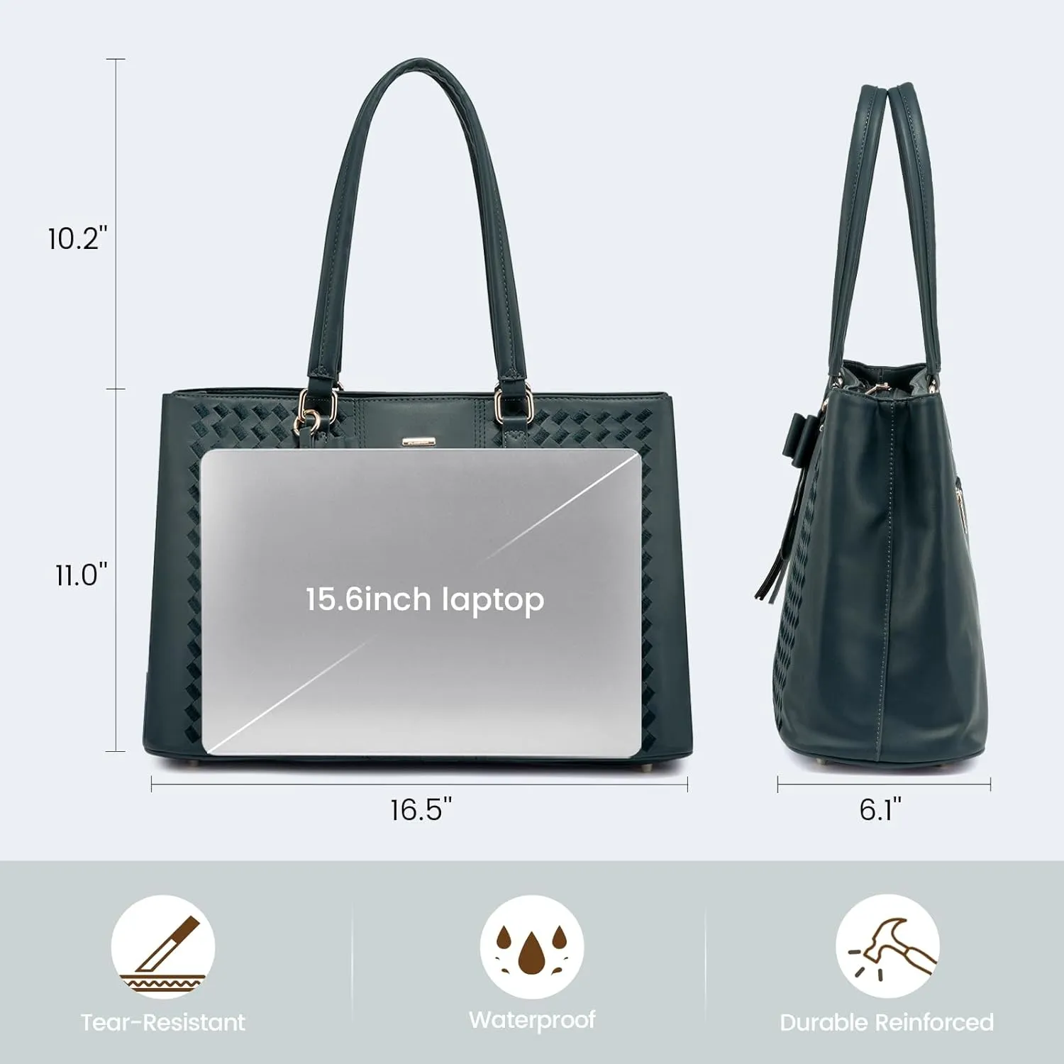 LOVEVOOK Laptop Tote Bag for Women 15.6 Inch Waterproof Leather Computer Bags for Business Office Work Briefcase