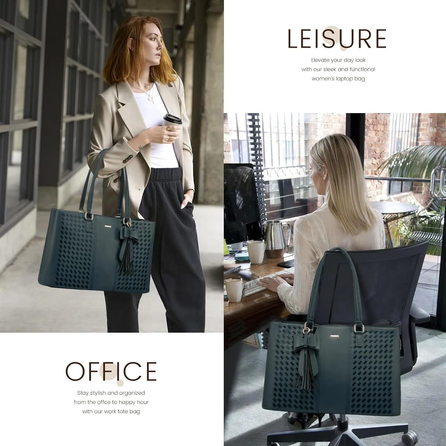 LOVEVOOK Laptop Tote Bag for Women 15.6 Inch Waterproof Leather Computer Bags for Business Office Work Briefcase