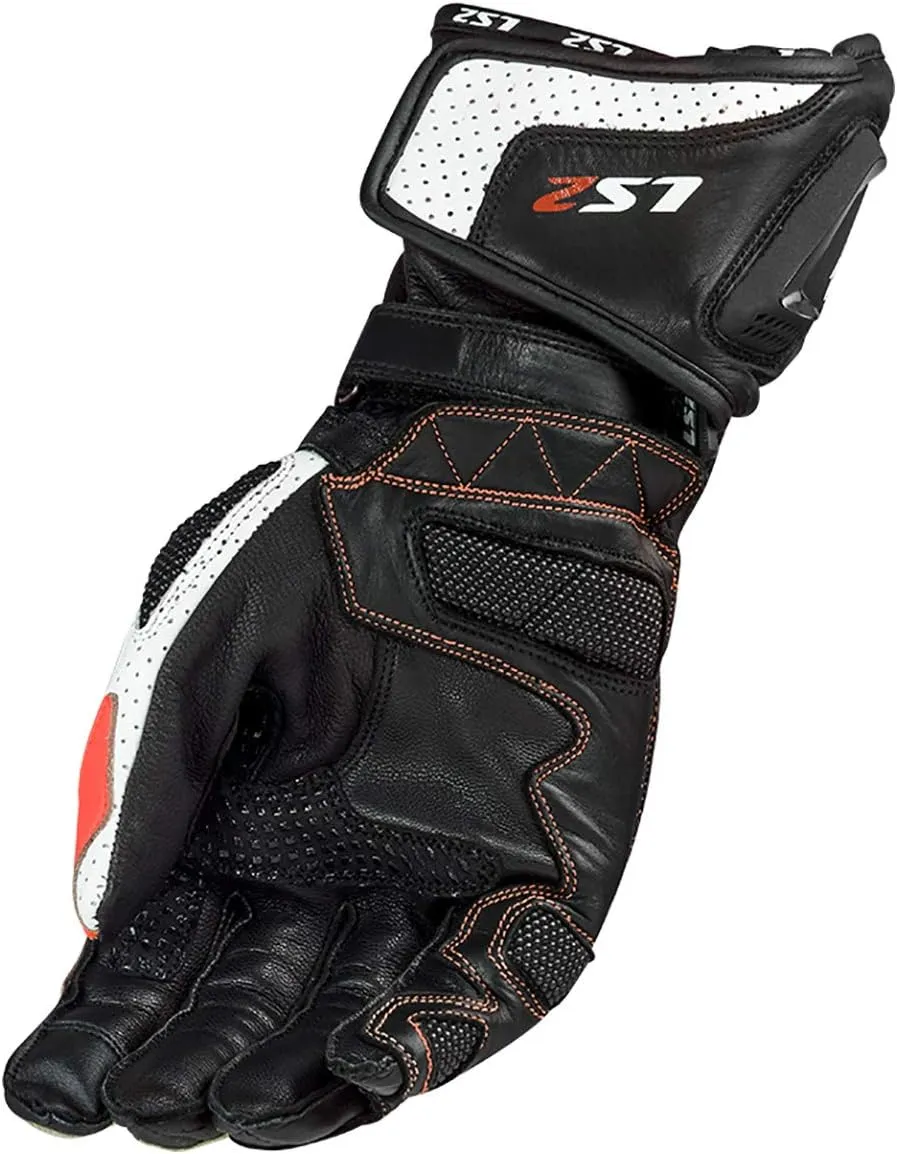 LS2 Helmets Swift Glove (Black/Red - Medium)