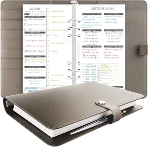 LUX Productivity COMPACT Personal Planner – Best Undated Diary/Organizer with Daily Schedule & Reflection Journal - (Cappuccino)