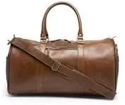Luxury Leather Duffel Bag (Brown)