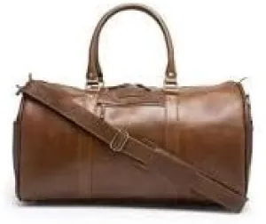 Luxury Leather Duffel Bag (Brown)