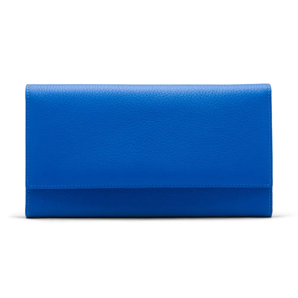 Luxury Leather Travel Wallet - Cobalt