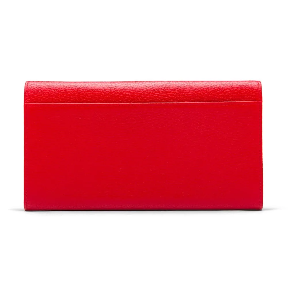 Luxury Leather Travel Wallet - Red