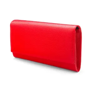 Luxury Leather Travel Wallet - Red