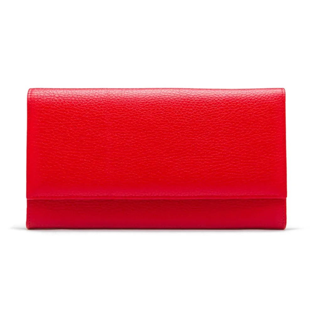 Luxury Leather Travel Wallet - Red