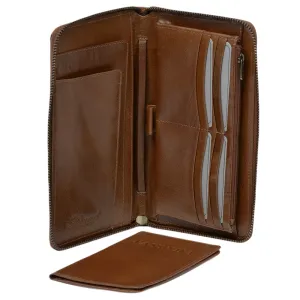 Luxury leather travel wallet set
