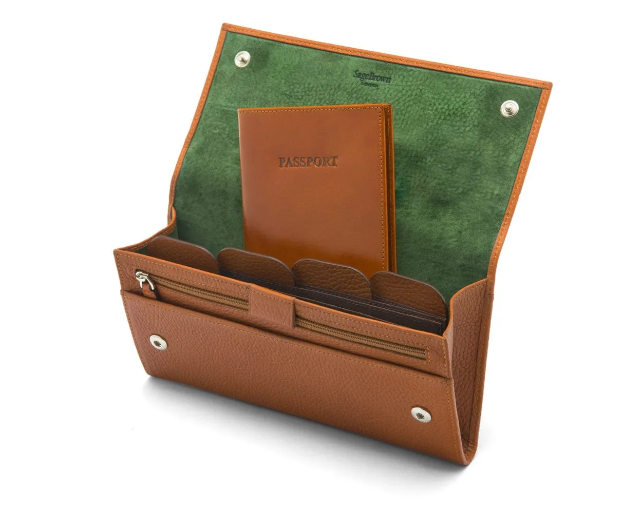Luxury Leather Travel Wallet - Tan