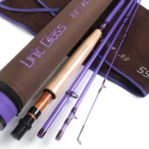 M MAXIMUMCATCH Maxcatch Fiberglass Fly Fishing Rod: 3wt/ 5wt/ 6wt/8wt in Blue,Orange, Purple or Transparent