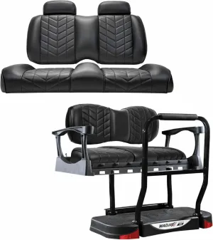 MADJAX Aviator Front & Rear Golf Cart Cushion Set | Premium Seat Back & Bottom Assemblies