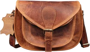 Madosh Women Crossbody bag in Genuine Leather Casual Purse with Adjustable Strap Brown Sling Purse for Girls Vintage Shoulder Bag - Leather Crossbody Shoulder Bag