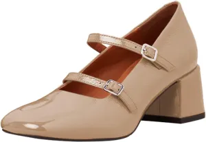 Maiyang Women Chic Two Straps Buckled Mary Jane Pumps Round Toe Chunky Mid Heel Party Event Dress Daily Shoes Size 4-16 US