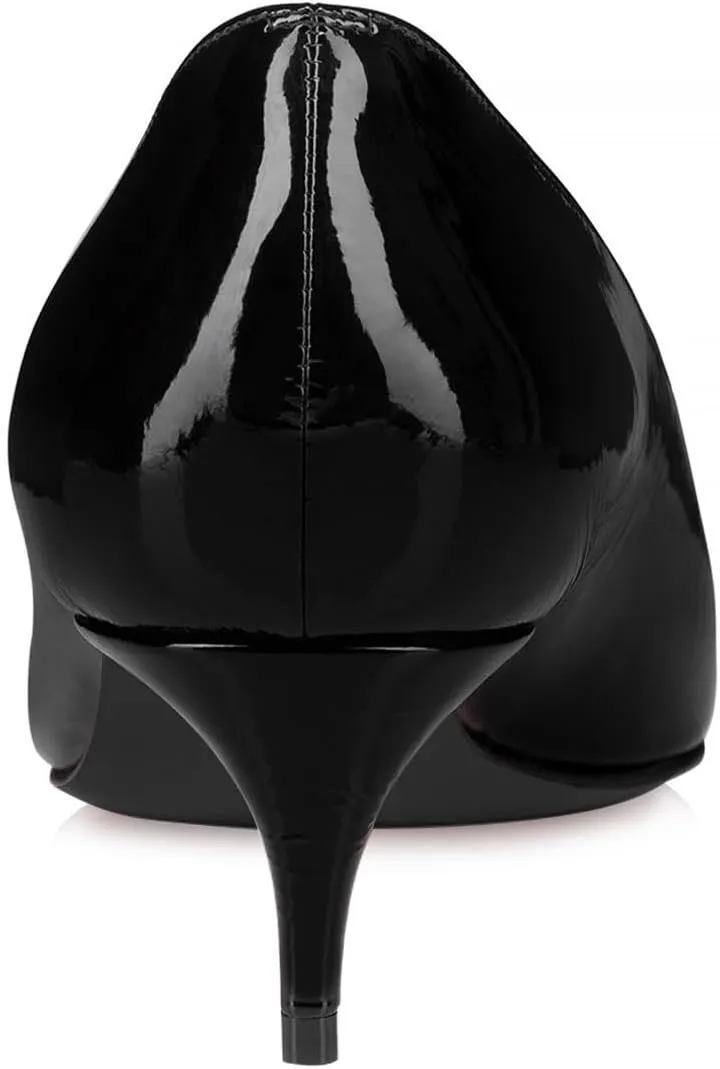 Maiyang Women Pointed Cap Toe Slip on Pumps Comfortable Low Kitten Heels Business Event Prom Dressy Shoes Size 4-16 US