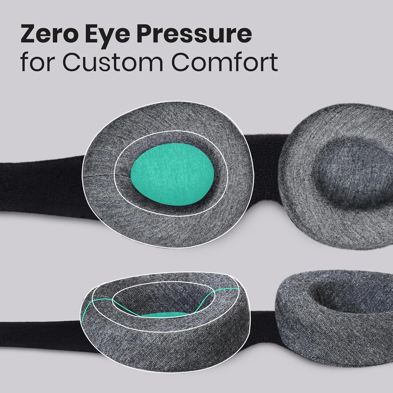 Manta Sleep Mask - 100% Light Blocking, Adjustable Sleeping Mask with Detachable Eye Cups, Ultra Comfortable for Women & Men, Zero Pressure on Lashes, Perfect for Travel/Shift Work
