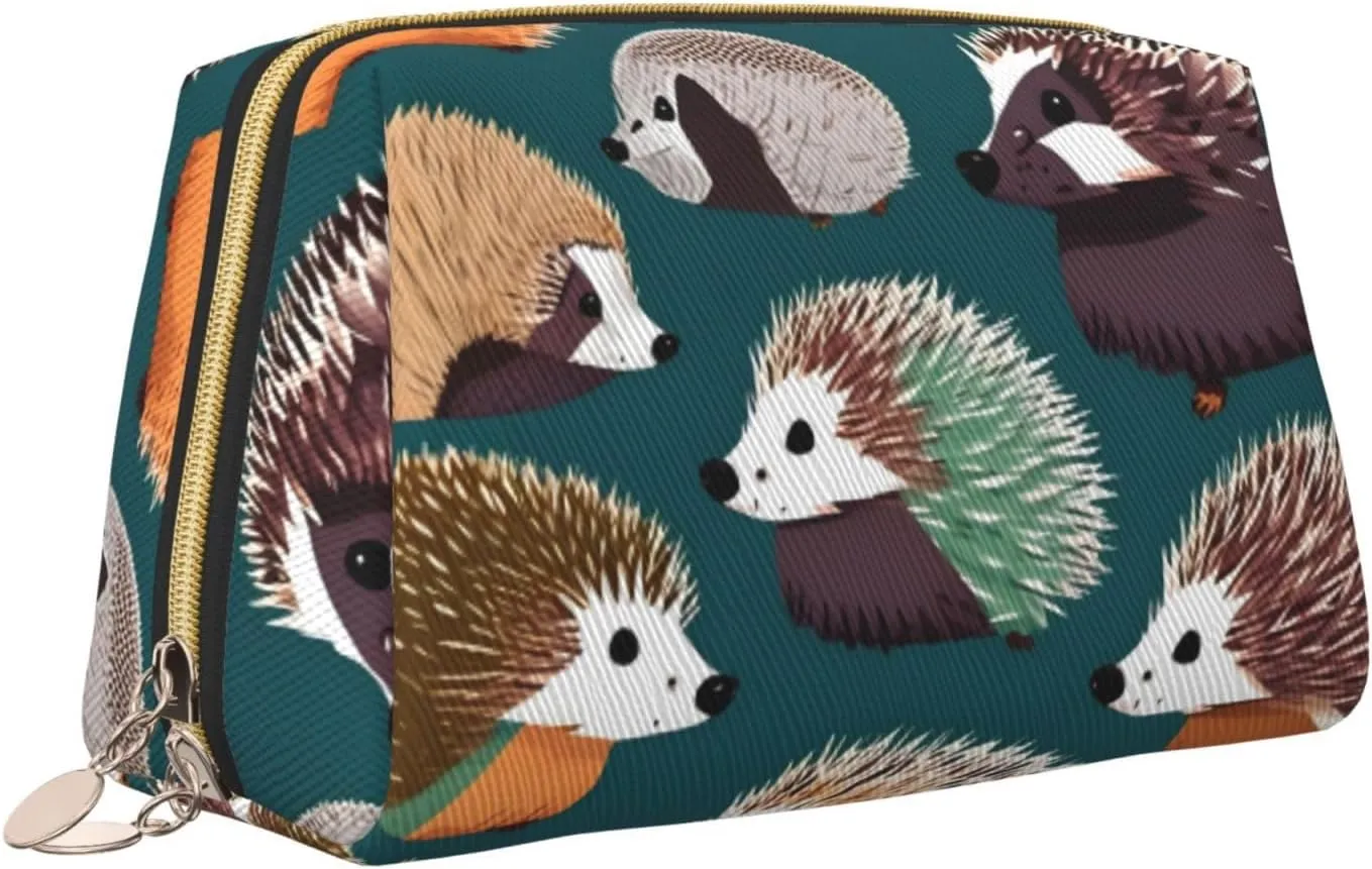 Many Hedgehogs Toiletry Pouch, Travel-Friendly Makeup Organizer For Makeup Brushes, Lipsticks