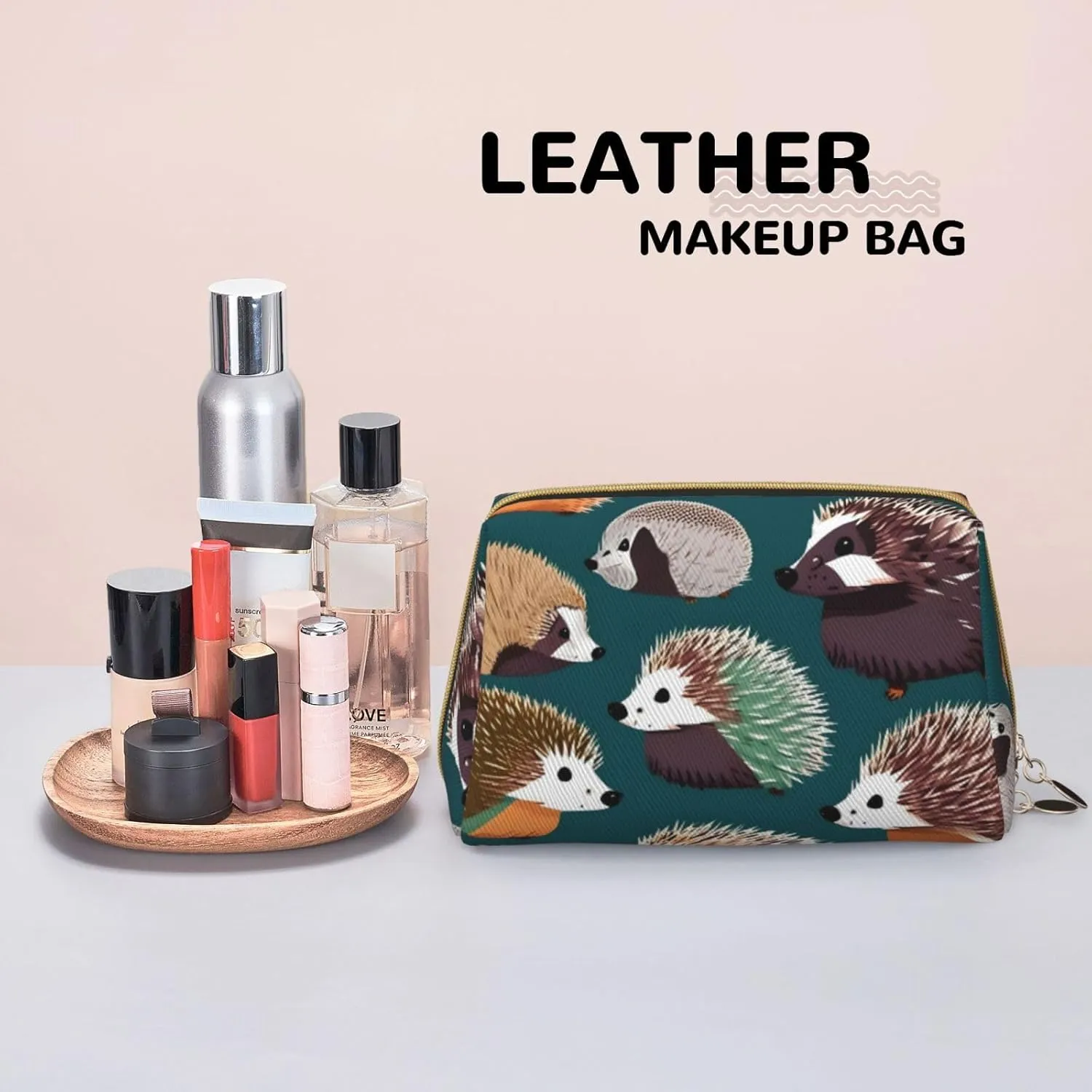 Many Hedgehogs Toiletry Pouch, Travel-Friendly Makeup Organizer For Makeup Brushes, Lipsticks