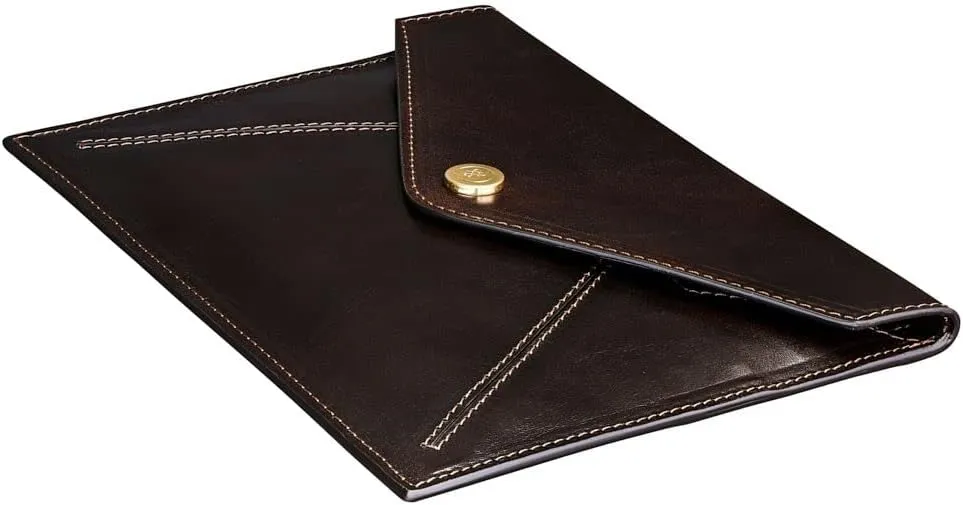 Maxwell Scott - Women's Luxury Leather Document Travel Clutch Wallet with Multiple Credit Card Slots - The Ortona Dark Brown